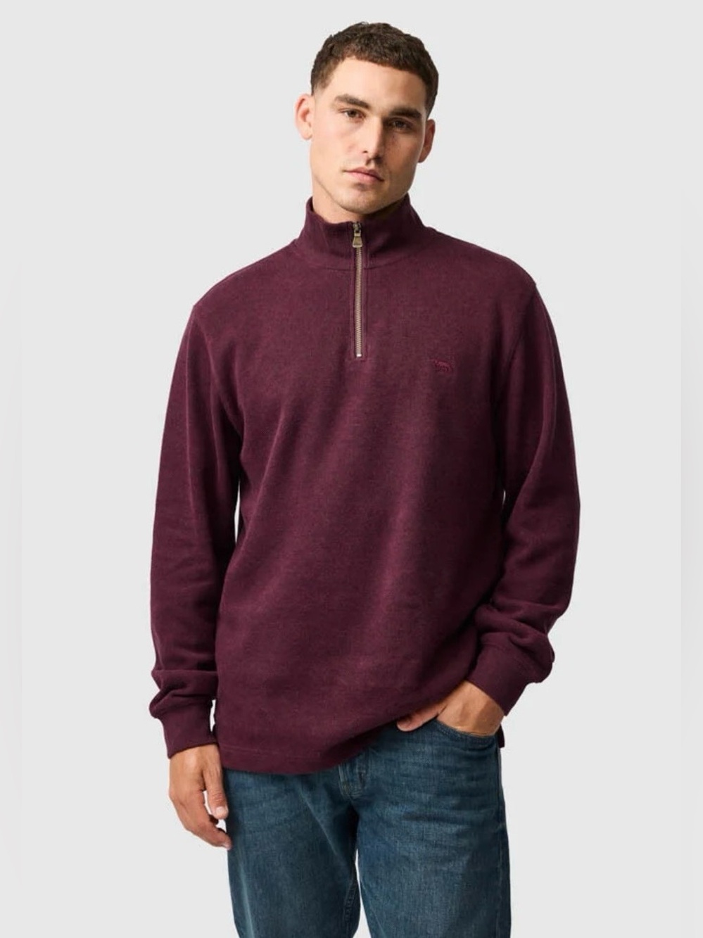 Rodd & Gunn Alton Ave. Men's Half-Zip Sweater in Burgundy
